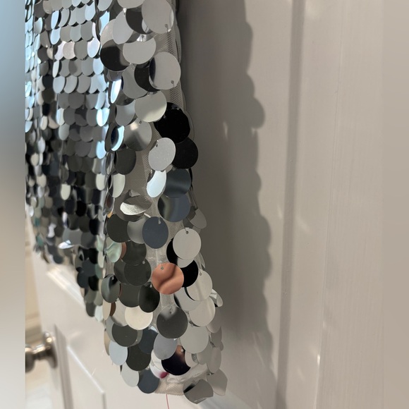 NWT BARDOT JUNIOR Sumaya Mini Sequin Dress (Girl 10) Silver - Picture 12 of 16